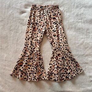 Leopard Print Flared Kids Pants
